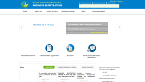 Vietnam company database National Business Information Registration Portal top page image