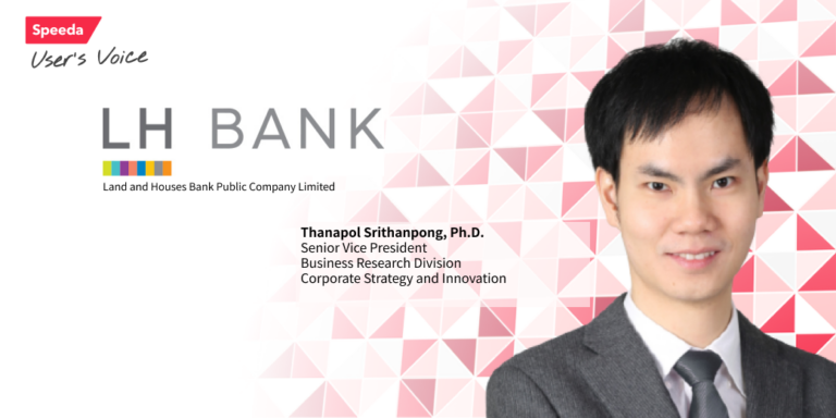 Testimonial banner from Mr. Thanapol Srithanpong, Ph.D., Senior Vice President of Business Research, Corporate Strategy and Innovation at Land and Houses Bank (LH Bank),